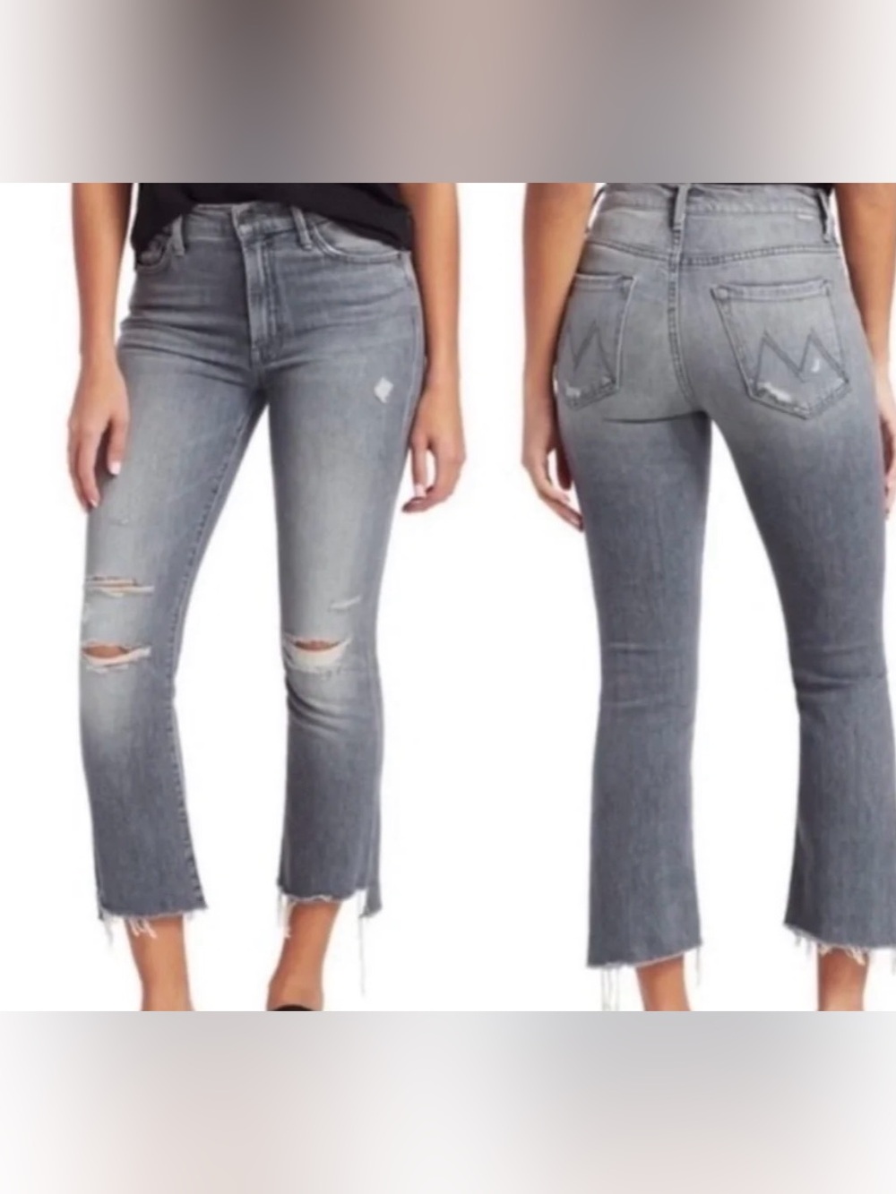 Mother Insider Crop Step Fray Jeans Sz 28